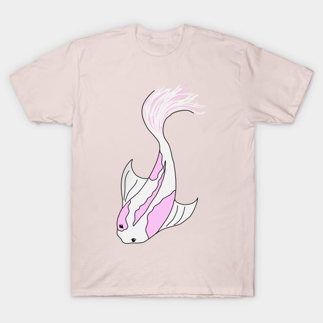 pink and white koi fish T-Shirt by alisadesigns